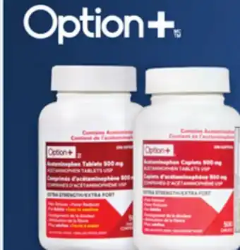 Uniprix OPTION+ Acétaminophène/Acetaminophen Extra fort/Extra-strength, 500 mg offer