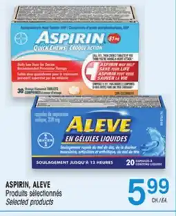 Uniprix ASPIRIN, ALEVE Produits sélectionnés/Selected products offer