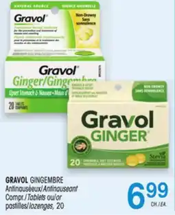 Uniprix GRAVOL GINGEMBRE Antinauséeux/Antinauseant Compr./Tablets ou/or pastilles/lozenges offer