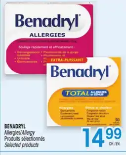 Uniprix BENADRYL Allergies/Allergy, Produits sélectionnés/ Selected products offer
