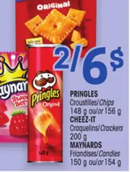 Uniprix PRINGLES Croustilles/Chips, CHEEZ-IT Craquelins/Crackers, MAYNARDS Friandises/Candies offer