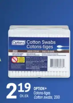 Uniprix OPTION+ Cotons-tiges/Cotton swabs, 200 offer