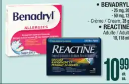 Jean Coutu BENADRYL Cream, REACTINE offer
