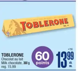 Jean Coutu TOBLERONE Milk chocolate offer