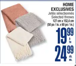 Jean Coutu HOME EXCLUSIVES Selected throws offer