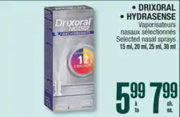 Jean Coutu DRIXORAL, HYDRASENSE Selected nasal sprays offer