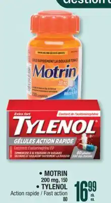 Jean Coutu MOTRIN 200 mg, TYLENOL Selected products offer