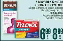Jean Coutu BENYLIN, SINUTAB, SUDAFED, TYLENOL For cold, cough and flu offer