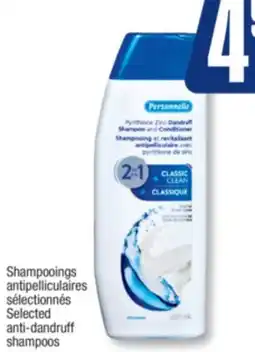 Jean Coutu PERSONNELLE Selected anti-dandruff shampoos offer