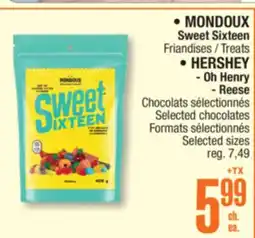 Jean Coutu MONDOUX Sweet Sixteen Treats, HERSHEY Selected chocolates offer
