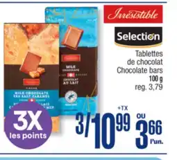 Jean Coutu IRRESISTIBLE, SELECTION Chocolate bars offer