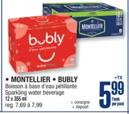 Jean Coutu MONTELLIER, BUBLY Sparkling water beverage offer
