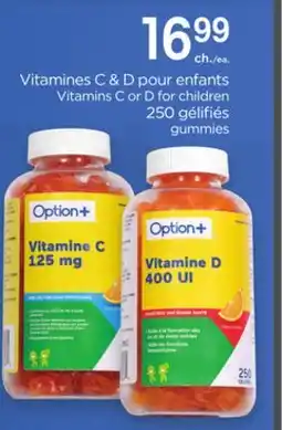 Proxim Option Vitamins C or D for children offer