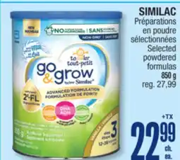 Jean Coutu SIMILAC Selected powdered formulas offer