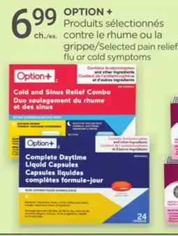 Proxim OPTION + Selected pain relief flu or cold symptoms offer