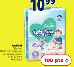 Familiprix PAMPERS, Splashers Disposable swim pants 18 or 20 units offer