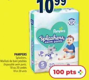 Familiprix PAMPERS, Splashers Disposable swim pants 18 or 20 units offer