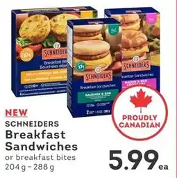 IGA Schneiders breakfast sandwiches offer
