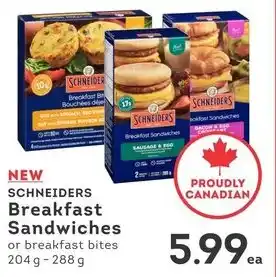 IGA Schneiders breakfast sandwiches offer