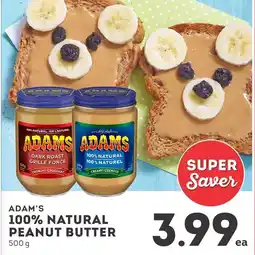 IGA Adam's 100% natural peanut butter offer