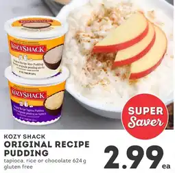 IGA Kozy shack original recipe pudding offer