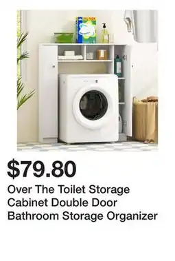 Bed Bath & Beyond Over The Toilet Storage Cabinet Double Door Bathroom Storage Organizer offer