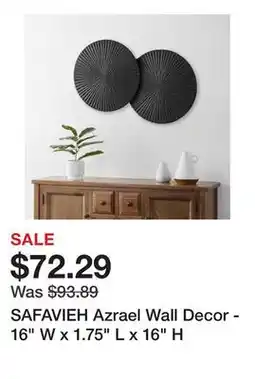 Bed Bath & Beyond SAFAVIEH Azrael Wall Decor - 16 W x 1.75 L x 16 H offer