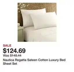 Bed Bath & Beyond Nautica Regatta Sateen Cotton Luxury Bed Sheet Set offer