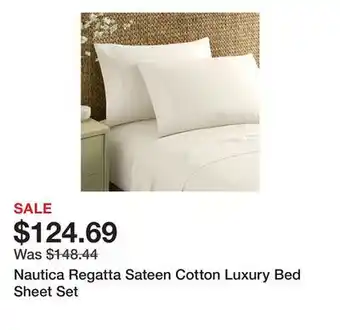 Bed Bath & Beyond Nautica Regatta Sateen Cotton Luxury Bed Sheet Set offer