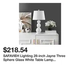 Bed Bath & Beyond SAFAVIEH Lighting 28-inch Jayne Three Sphere Glass White Table Lamp (Set of 2) - 14x14x26.5 offer