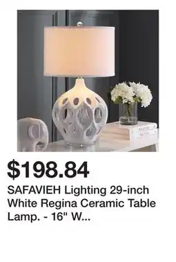 Bed Bath & Beyond SAFAVIEH Lighting 29-inch White Regina Ceramic Table Lamp. - 16 W x 16 D x 29 H offer