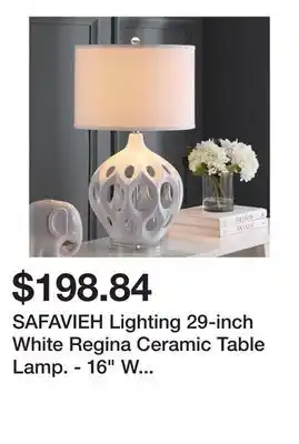 Bed Bath & Beyond SAFAVIEH Lighting 29-inch White Regina Ceramic Table Lamp. - 16 W x 16 D x 29 H offer