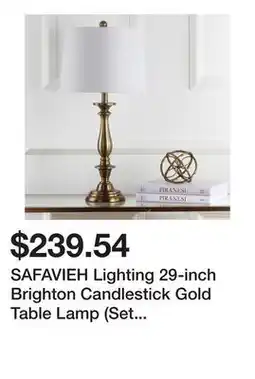 Bed Bath & Beyond SAFAVIEH Lighting 29-inch Brighton Candlestick Gold Table Lamp (Set of 2) offer