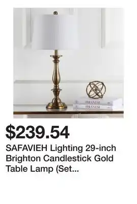 Bed Bath & Beyond SAFAVIEH Lighting 29-inch Brighton Candlestick Gold Table Lamp (Set of 2) offer