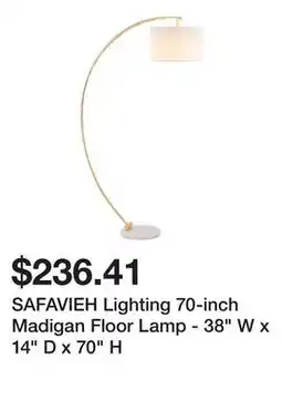 Bed Bath & Beyond SAFAVIEH Lighting 70-inch Madigan Floor Lamp - 38 W x 14 D x 70 H offer