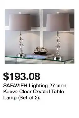 Bed Bath & Beyond SAFAVIEH Lighting 27-inch Keeva Clear Crystal Table Lamp (Set of 2) offer