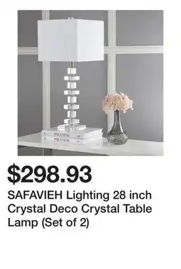 Bed Bath & Beyond SAFAVIEH Lighting 28 inch Crystal Deco Crystal Table Lamp (Set of 2) offer