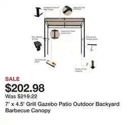 Bed Bath & Beyond 7' x 4.5' Grill Gazebo Patio Outdoor Backyard Barbecue Canopy offer