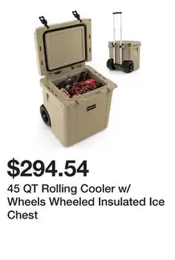 Bed Bath & Beyond 45 QT Rolling Cooler w/ Wheels Wheeled Insulated Ice Chest offer