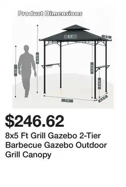 Bed Bath & Beyond 8x5 Ft Grill Gazebo 2-Tier Barbecue Gazebo Outdoor Grill Canopy offer