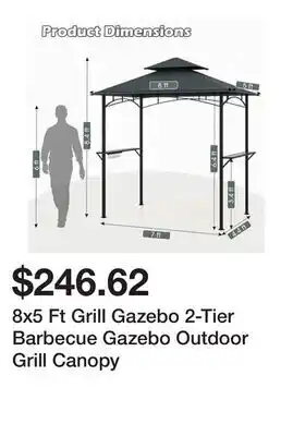 Bed Bath & Beyond 8x5 Ft Grill Gazebo 2-Tier Barbecue Gazebo Outdoor Grill Canopy offer