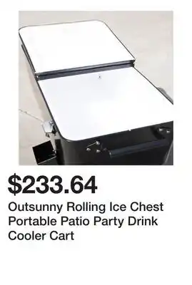 Bed Bath & Beyond Outsunny Rolling Ice Chest Portable Patio Party Drink Cooler Cart offer