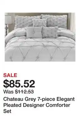 Bed Bath & Beyond Chateau Grey 7-piece Elegant Pleated Designer Comforter Set offer