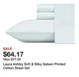 Bed Bath & Beyond Laura Ashley Soft & Silky Sateen Printed Cotton Sheet Set offer