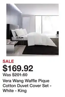 Bed Bath & Beyond Vera Wang Waffle Pique Cotton Duvet Cover Set - White - King offer
