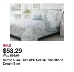 Bed Bath & Beyond Safdie & Co. Quilt 3PC Set DQ Transitions Dream Blue offer