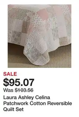 Bed Bath & Beyond Laura Ashley Celina Patchwork Cotton Reversible Quilt Set offer