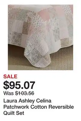 Bed Bath & Beyond Laura Ashley Celina Patchwork Cotton Reversible Quilt Set offer