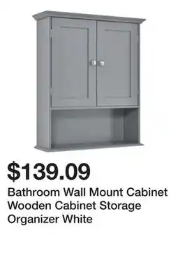Bed Bath & Beyond Bathroom Wall Mount Cabinet Wooden Cabinet Storage Organizer White offer