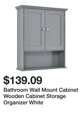 Bed Bath & Beyond Bathroom Wall Mount Cabinet Wooden Cabinet Storage Organizer White offer